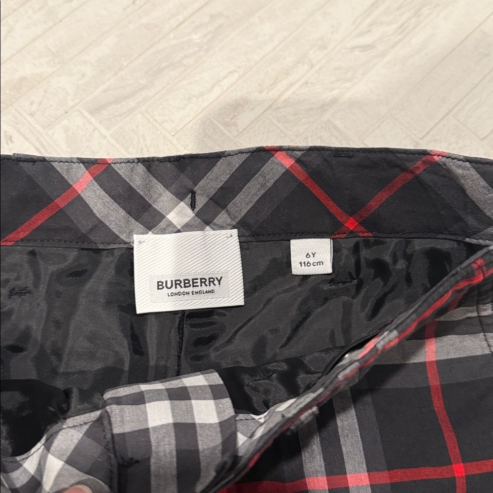 Burberry Black and Red plaid Pants, kids 6 - Picture 2 of 7